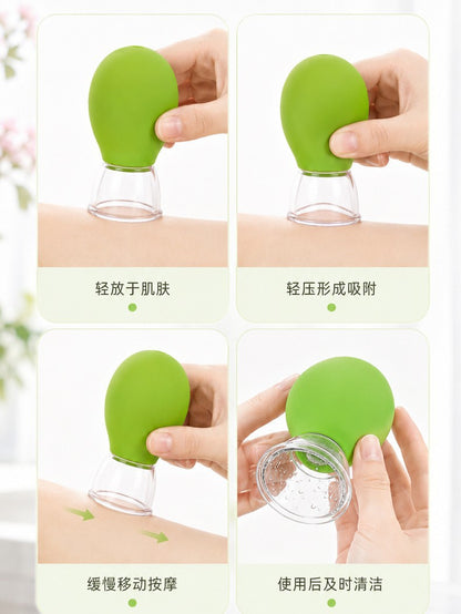Facial cupping device for lifting and massaging the face, pulling and cupping to clear meridians, silicone vacuum cup for massage and beauty treatment - image 4