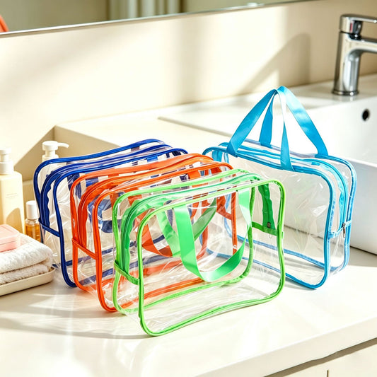 Portable transparent PVC toiletry bag, high-end large-capacity waterproof travel bag, makeup bag, toiletry storage bag - image 2