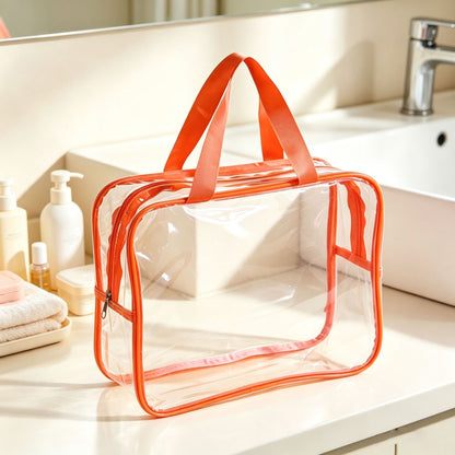 Portable transparent PVC toiletry bag, high-end large-capacity waterproof travel bag, makeup bag, toiletry storage bag - image 4