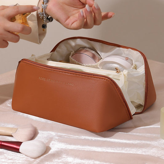 Portable makeup bag for travel, large-capacity pillow bag design for skincare products, travel toiletry and cosmetic storage bag - image 2