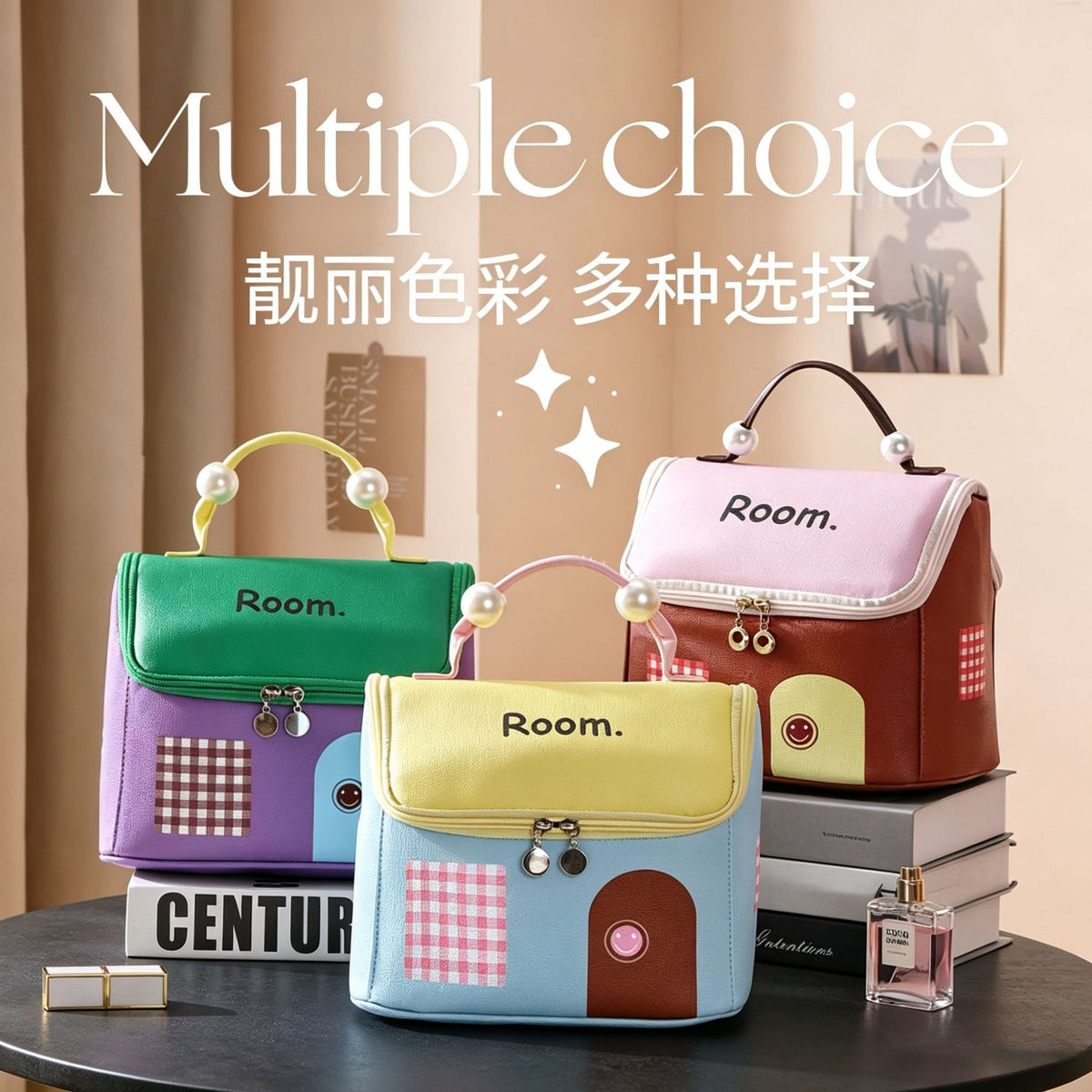 New small house makeup bag, large capacity storage bag, travel toiletry and cosmetic bag, storage bag for women on the go - image 1