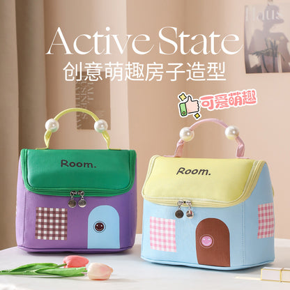 New small house makeup bag, large capacity storage bag, travel toiletry and cosmetic bag, storage bag for women on the go - image 4