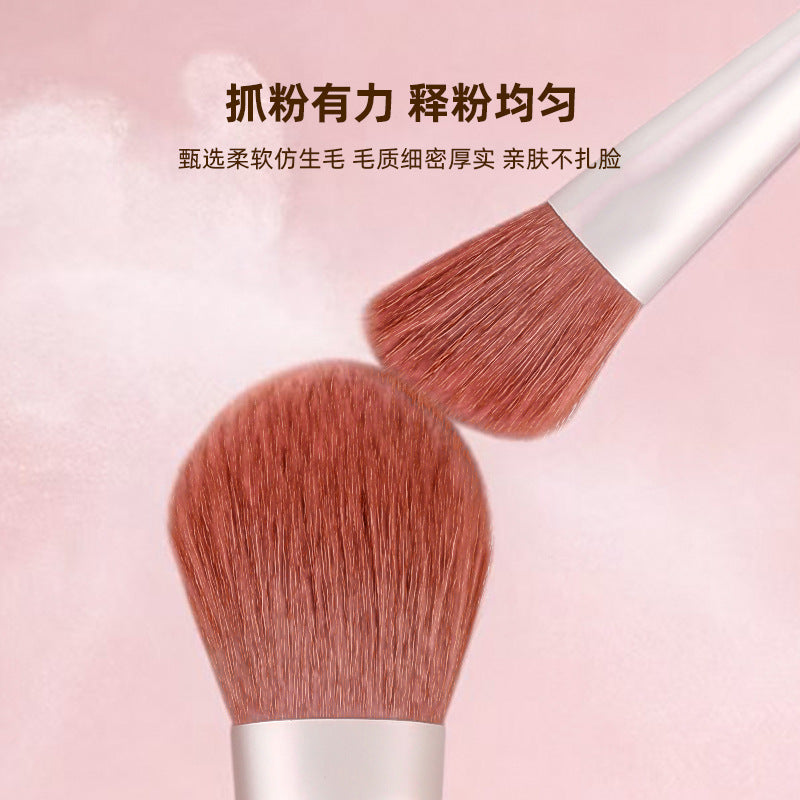 New 10-piece makeup brush set with soft bristles, affordable and portable for students, includes eyeshadow brush, loose powder brush, and full set of beauty brushes - image 4