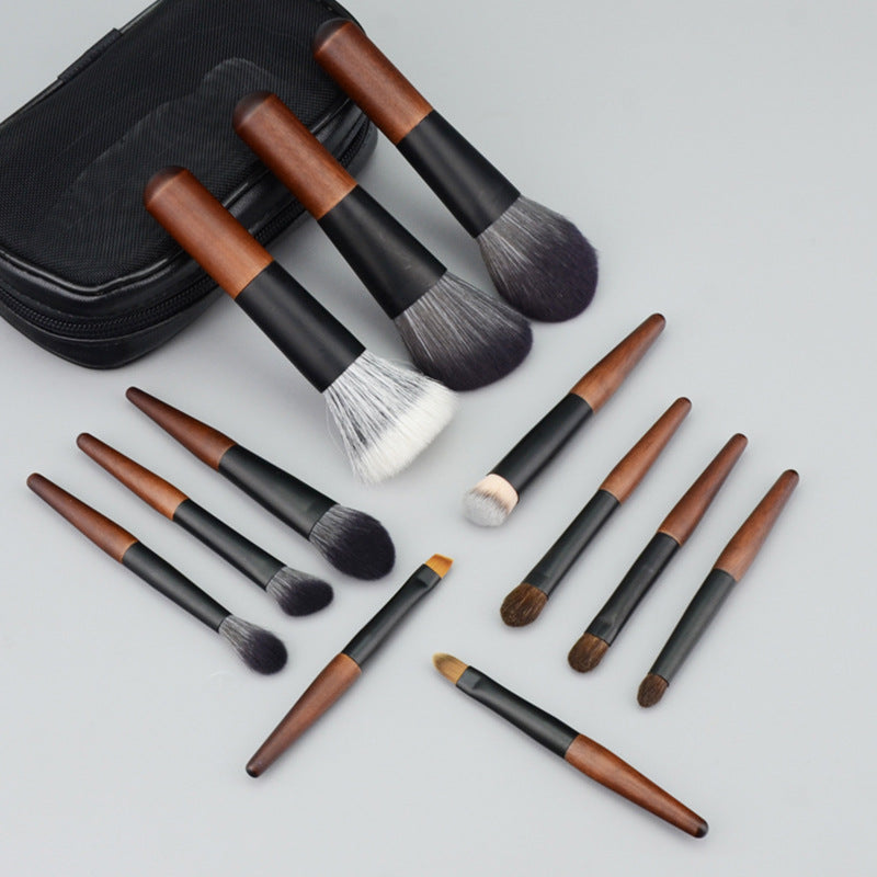 New improved 12-piece mini portable makeup brush set with animal hair for beauty application, Cangzhou eyeshadow - image 1