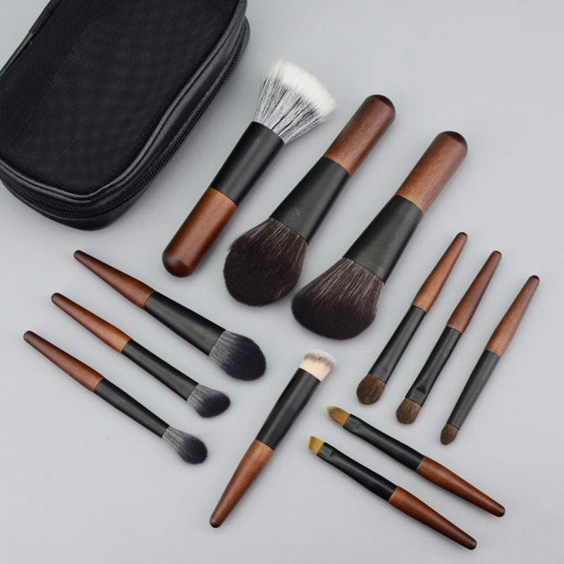 New improved 12-piece mini portable makeup brush set with animal hair for beauty application, Cangzhou eyeshadow - image 2