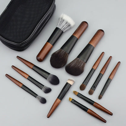 New improved 12-piece mini portable makeup brush set with animal hair for beauty application, Cangzhou eyeshadow - image 2