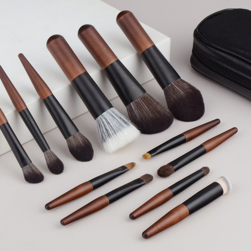 New improved 12-piece mini portable makeup brush set with animal hair for beauty application, Cangzhou eyeshadow - image 3