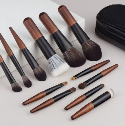 New improved 12-piece mini portable makeup brush set with animal hair for beauty application, Cangzhou eyeshadow - image 3