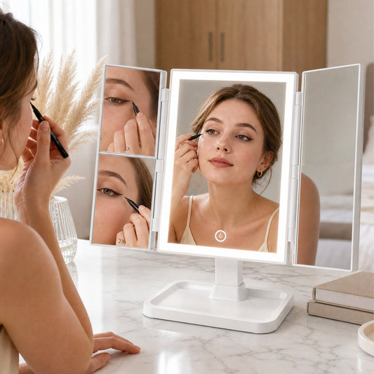 New Smart LED Makeup Mirror with Lights, Desktop Tabletop 70% off Double-Door Beauty Mirror with 2x and 3x Magnification - image 1