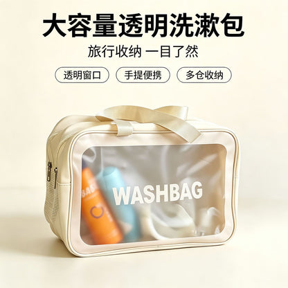 Toiletry bag with dry and wet separation, large capacity travel makeup bag, portable toiletry storage bag for business trips and travel - image 1