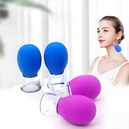 Facial cupping device for lifting and massaging the face, silicone vacuum cup for gua sha beauty treatment - image 2