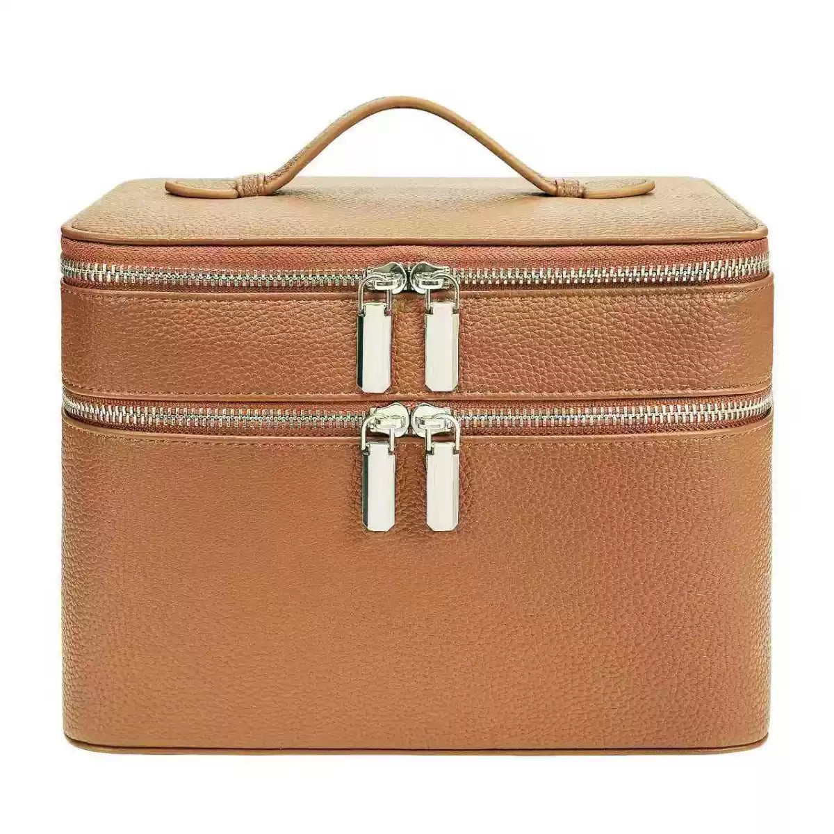 New Double-layer Large-capacity PU Portable Makeup Bag