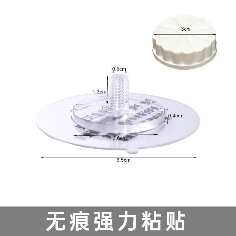 Punch-free M8 seamless strong transparent paste suction cup nail-free installation fixed hanger hanger storage screw rod - image 1