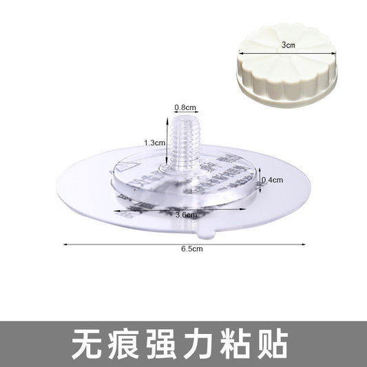 Punch-free M8 seamless strong transparent paste suction cup nail-free installation fixed hanger hanger storage screw rod - image 1