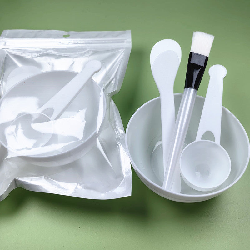 PP white mask bowl stick set DIY beauty adjustment film tool diameter 9cm can be added LOGO - image 1