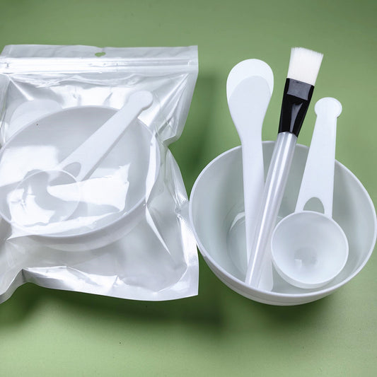 PP white mask bowl stick set DIY beauty adjustment film tool diameter 9cm can be added LOGO - image 1