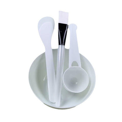 PP white mask bowl stick set DIY beauty adjustment film tool diameter 9cm can be added LOGO - image 5