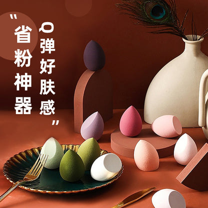 Beauty makeup eggs do not eat powder dry and wet dual-use beauty makeup eggs wholesale independent packaging gourd drops oblique cut powder puff makeup eggs - image 2