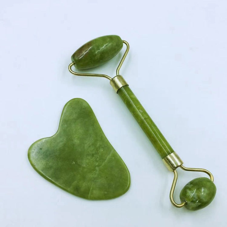 Natural Jade Beauty Container Massager Xiu Jade Scraping Board Facial Roller Massage Stick Jade Scraping Sheet Set - image 5