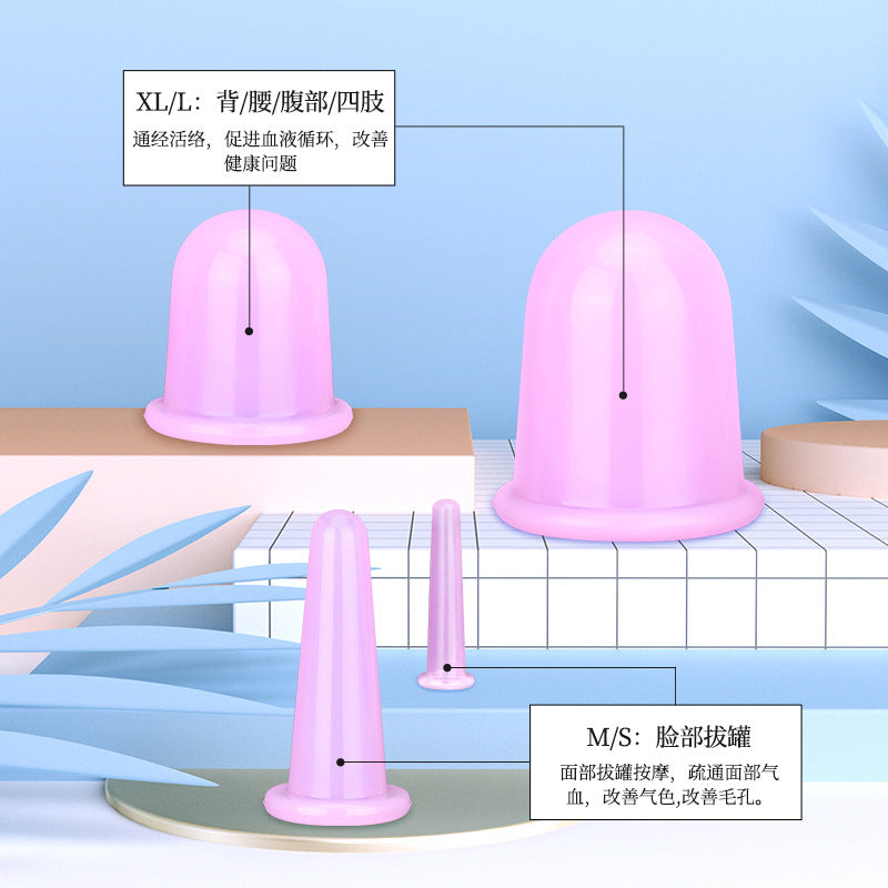 Silicone cupping household moisture-absorbing cupping device beauty vacuum press massage Cup spot wholesale silicone cupping device - image 2