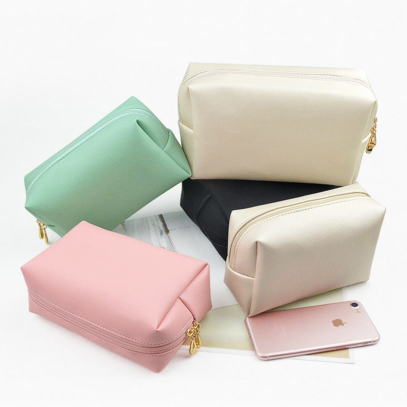 Cosmetic bag ladies foreign trade explosions pu hand portable square waterproof cute travel wash storage bag wholesale - image 4