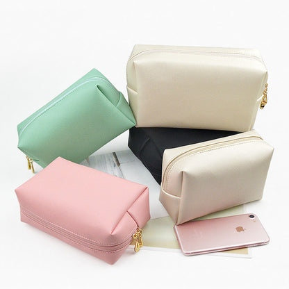 Cosmetic bag ladies foreign trade explosions pu hand portable square waterproof cute travel wash storage bag wholesale - image 4