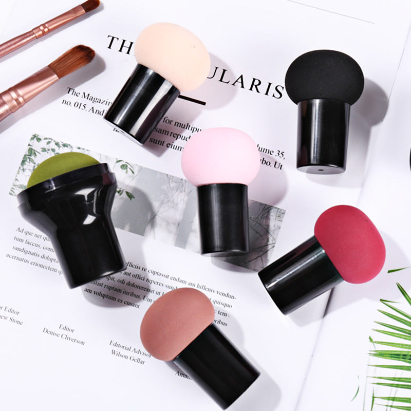 Mushroom Head Powder Puff with Handle Makeup Sponge Foundation Mushroom Head Stamp Powder Puff Beauty Egg - image 2