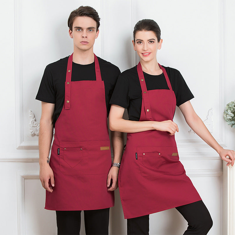 Wholesale Halter Neck Apron, Anti-Oil Stain, Home Kitchen Cooking Apron, Milk Tea, Coffee, Nail Salon Work Clothes with Printed L - image 1