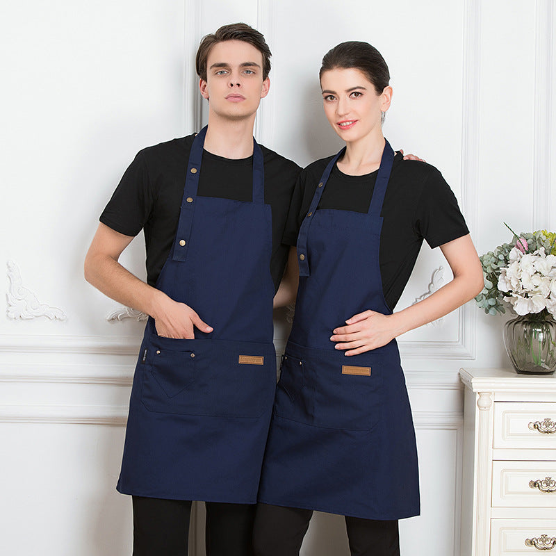Wholesale Halter Neck Apron, Anti-Oil Stain, Home Kitchen Cooking Apron, Milk Tea, Coffee, Nail Salon Work Clothes with Printed L - image 4