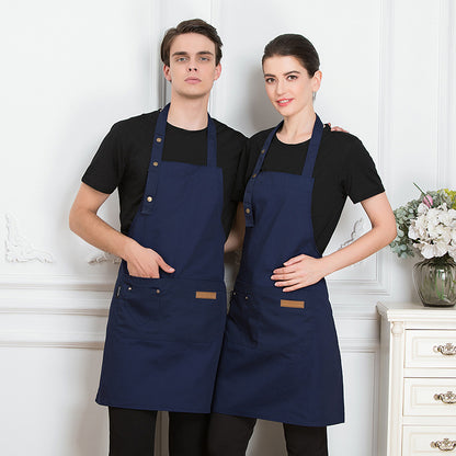 Wholesale Halter Neck Apron, Anti-Oil Stain, Home Kitchen Cooking Apron, Milk Tea, Coffee, Nail Salon Work Clothes with Printed L - image 4
