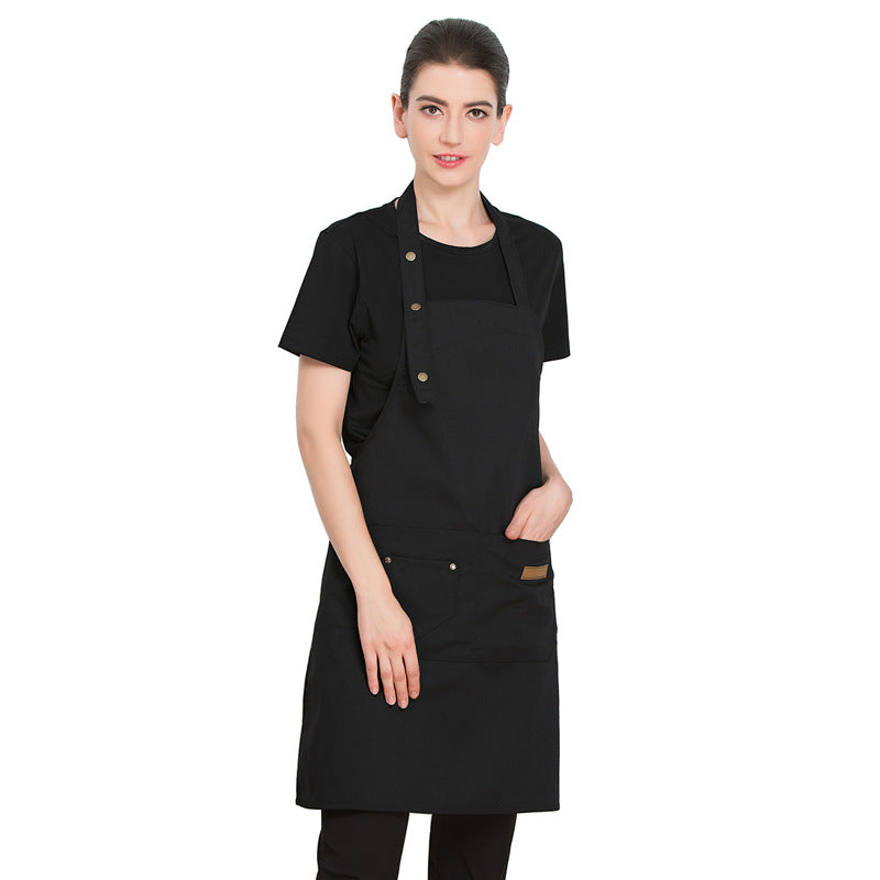 Wholesale Halter Neck Apron, Anti-Oil Stain, Home Kitchen Cooking Apron, Milk Tea, Coffee, Nail Salon Work Clothes with Printed L - image 5