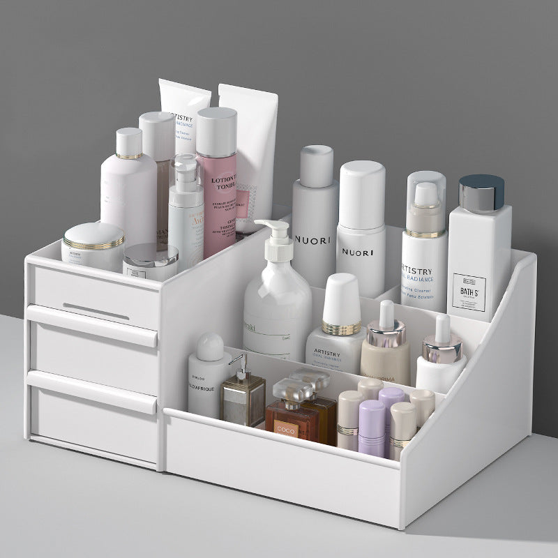 Ouxin Drawer Type Cosmetic Box Dormitory Finishing Plastic Storage Rack Cosmetic Skin Care Dressing Table Desktop Storage Box - image 1