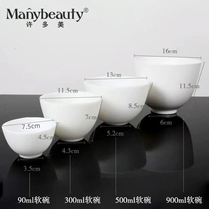 Facial Mask Bowl 2-Piece Set Small and Large Silicone Mixing Soft Mask Bowl Spa Beauty Salon Tools Supplies with Mixing Bowl and Spoon - image 2