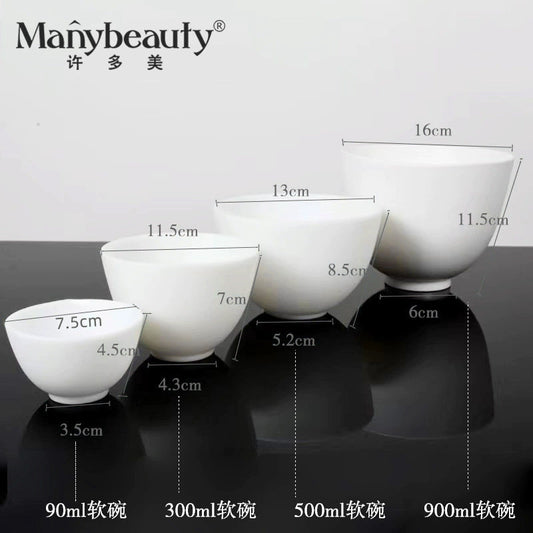 Facial Mask Bowl 2-Piece Set Small and Large Silicone Mixing Soft Mask Bowl Spa Beauty Salon Tools Supplies with Mixing Bowl and Spoon - image 2