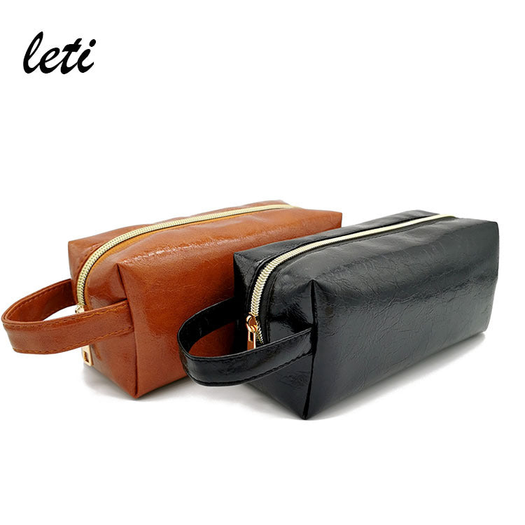 Cross-border Cosmetic Bag European and American Unisex Travel Wash Bag Retro Oil Wax Business Large Capacity Storage Bag - image 1