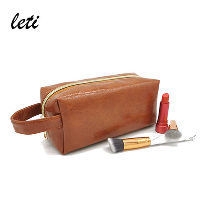 Cross-border Cosmetic Bag European and American Unisex Travel Wash Bag Retro Oil Wax Business Large Capacity Storage Bag - image 2