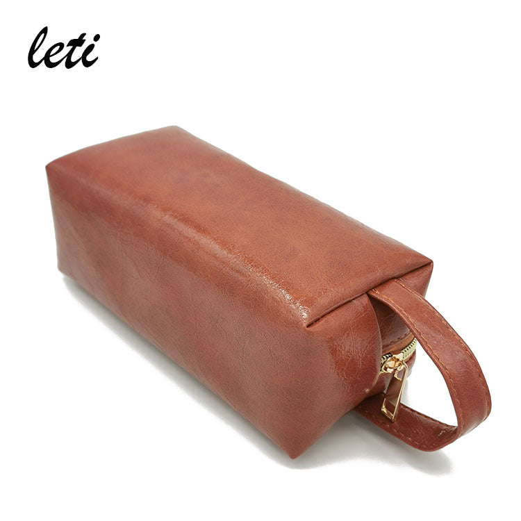 Cross-border Cosmetic Bag European and American Unisex Travel Wash Bag Retro Oil Wax Business Large Capacity Storage Bag - image 5