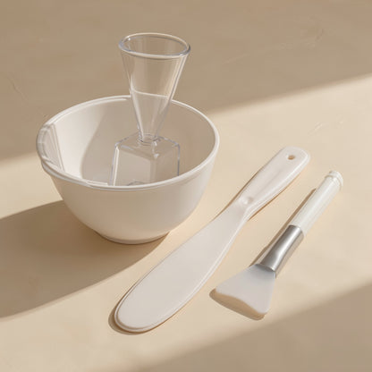 Medium silicone facial mask bowl with mask application tools - view 4