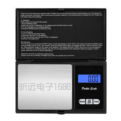 High-Precision Mini Jewelry Scale Portable Gold Jewelry Carat Scale Small Lipstick Powder Flap Pocket Pants Scale Flip-Top Electronic Scale - image 1