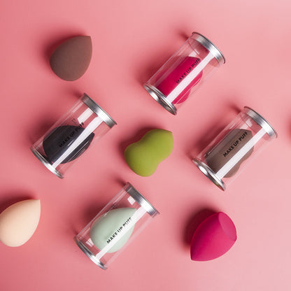 Large Beauty Sponge Gourd-Shaped Water Drop Angled Powder Puff, Non-Latex, Dual-Use for Dry and Wet Application, Non-Absorbent Makeup Sponge in Tin Packaging - image 2