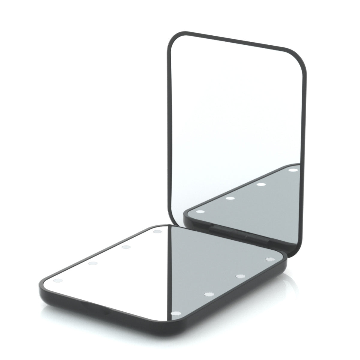 Factory Direct Supply Portable Led Makeup Mirror with Light Square Handheld Mini Luminous Small Foldableing Mirror 2 Times Magnification - image 1