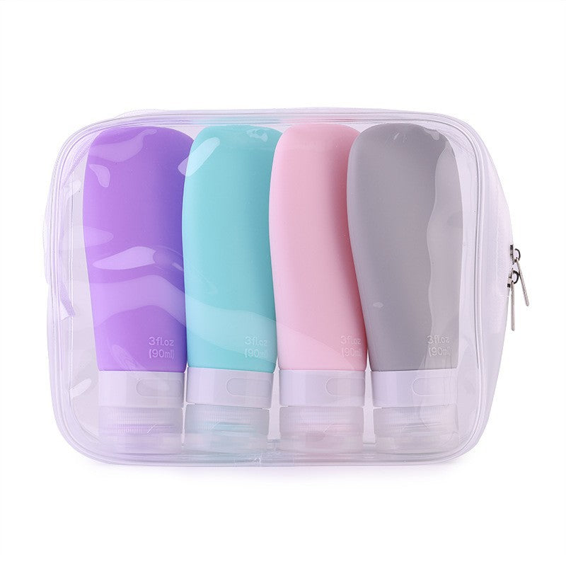Fan-shaped travel storage sub-bottling set bottle emulsion cosmetic sub-packed squeeze small sample bottle silicone sub-bottling - image 3