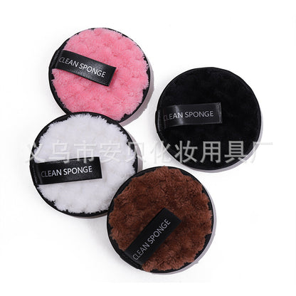 Wholesale lazy face remover cotton pad cross-border microfiber makeup remover powder puff pineapple lattice face puff cleansing puff - image 2