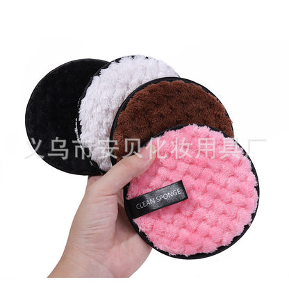 Wholesale lazy face remover cotton pad cross-border microfiber makeup remover powder puff pineapple lattice face puff cleansing puff - image 3