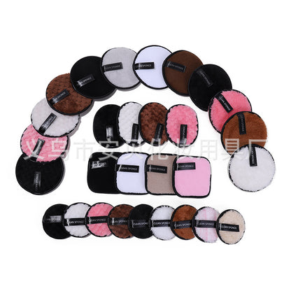Wholesale lazy face remover cotton pad cross-border microfiber makeup remover powder puff pineapple lattice face puff cleansing puff - image 5