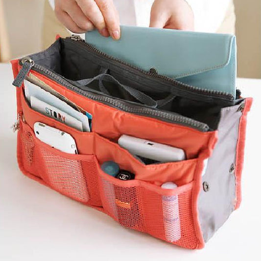 Portable Lightweight Large Capacity Cosmetic Bag Double Zipper Thickened Toiletry Bag Bag Multi-function Data Cable Storage Bag - image 1