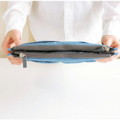 Portable Lightweight Large Capacity Cosmetic Bag Double Zipper Thickened Toiletry Bag Bag Multi-function Data Cable Storage Bag - image 3