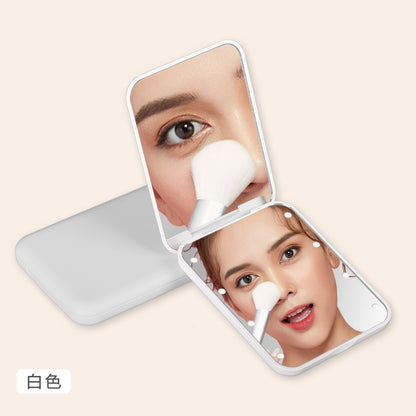 Practical gift led cosmetic mirror with light small mirror folding mirror flip double-sided magnifying led cosmetic mirror with light - image 1