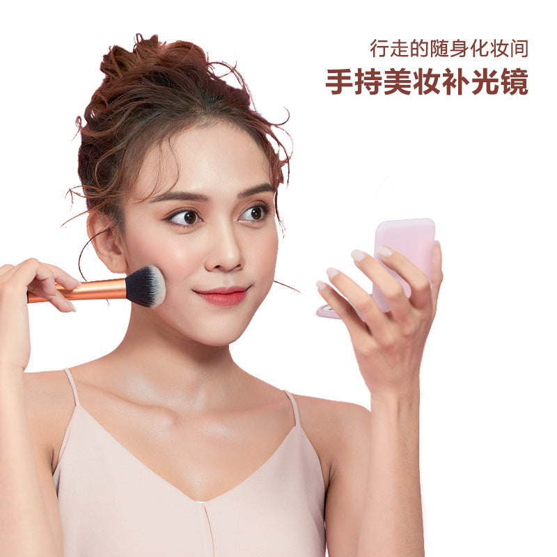 Practical gift led cosmetic mirror with light small mirror folding mirror flip double-sided magnifying led cosmetic mirror with light - image 3