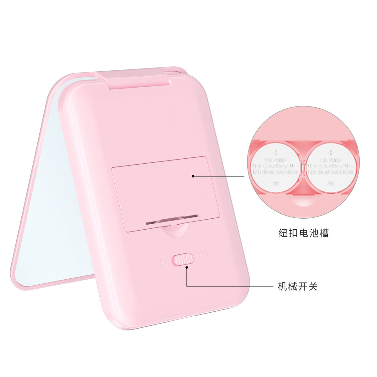 Practical gift led cosmetic mirror with light small mirror folding mirror flip double-sided magnifying led cosmetic mirror with light - image 4
